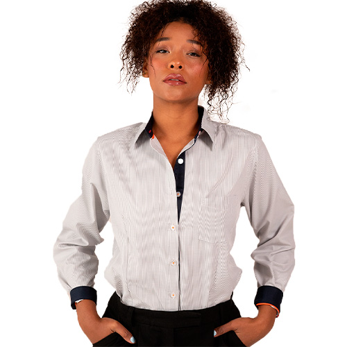 CAMISA MAG MIL RAYAS DAMA MANGA LARGA - Vista 2